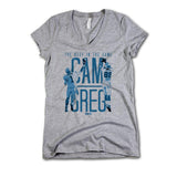 Womens V-Neck Athletic Gray