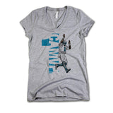 Womens V-Neck Athletic Gray