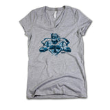 Womens V-Neck Athletic Gray